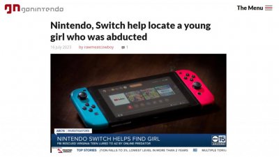 ​任天堂协助 FBI 侦破一起 15 岁女孩绑架案，Switch 立大功