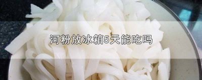 ​河粉放冰箱三天可以吃吗 河粉放冰箱3天能吃吗