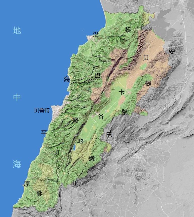 黎巴嫩在哪里_黎巴嫩及周边地图