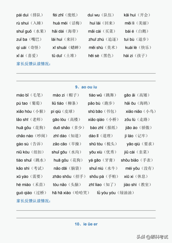 声母有哪些(声母、韵母、整体认读音节、声调及练习)